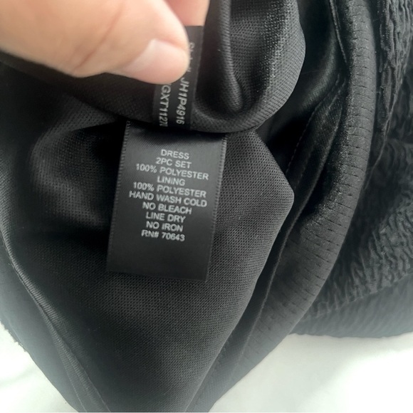 Jessica Howard Women Petite 10P Black 2 Piece Dress Matching Embellished Jacket - Picture 14 of 15